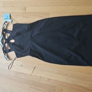 CeCe Black Backless Dress Criss Cross Sleeve
